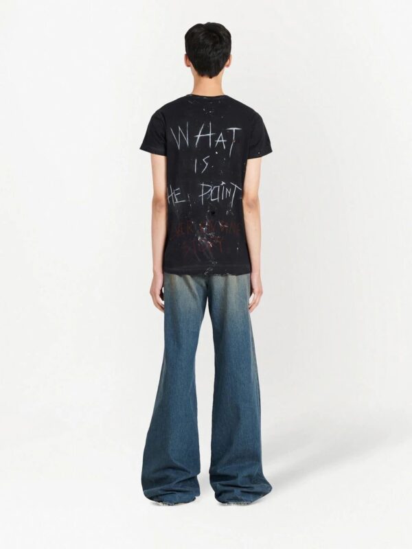 Balmain  logo-print slogan T-shirt - Image 4