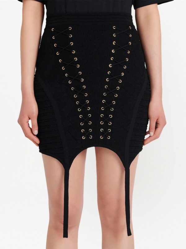Balmain  lace-up detailed knit skirt - Image 3