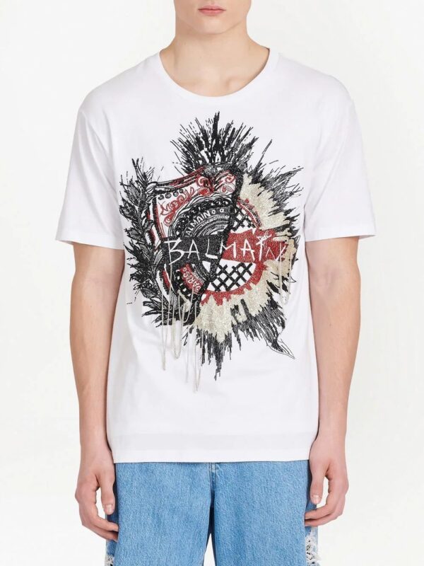 Balmain  embroidered logo t-shirt - Image 3