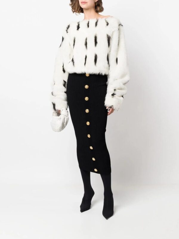 Balmain  shearling boat-neck top - Image 2