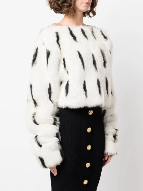 Balmain  shearling boat-neck top - Image 3