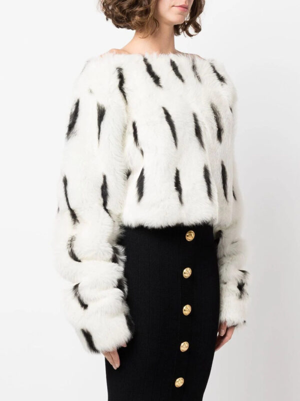 Balmain  shearling boat-neck top - Image 3