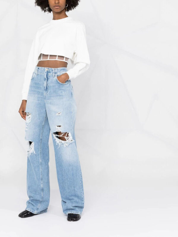 Alexander McQueen  layered cropped sweatshirt - Image 2