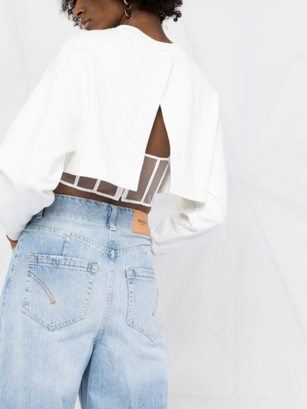 Alexander McQueen  layered cropped sweatshirt - Image 3