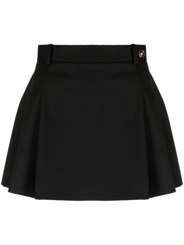 Versace  Medusa-button pleated mini skirt