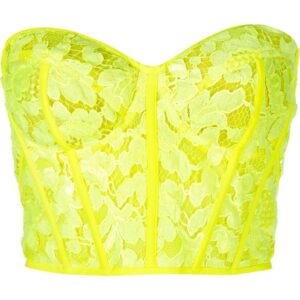 Alexander McQueen floral-lace cropped top