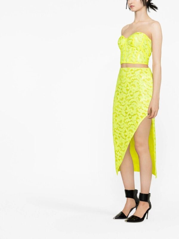 Alexander McQueen  floral-lace cropped top - Image 4