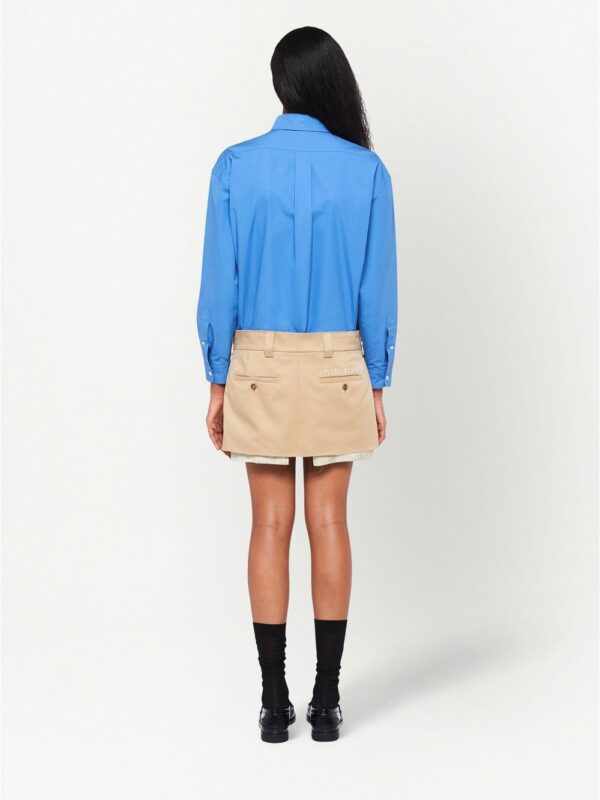 Miu Miu  embroidered-logo chino miniskirt - Image 4
