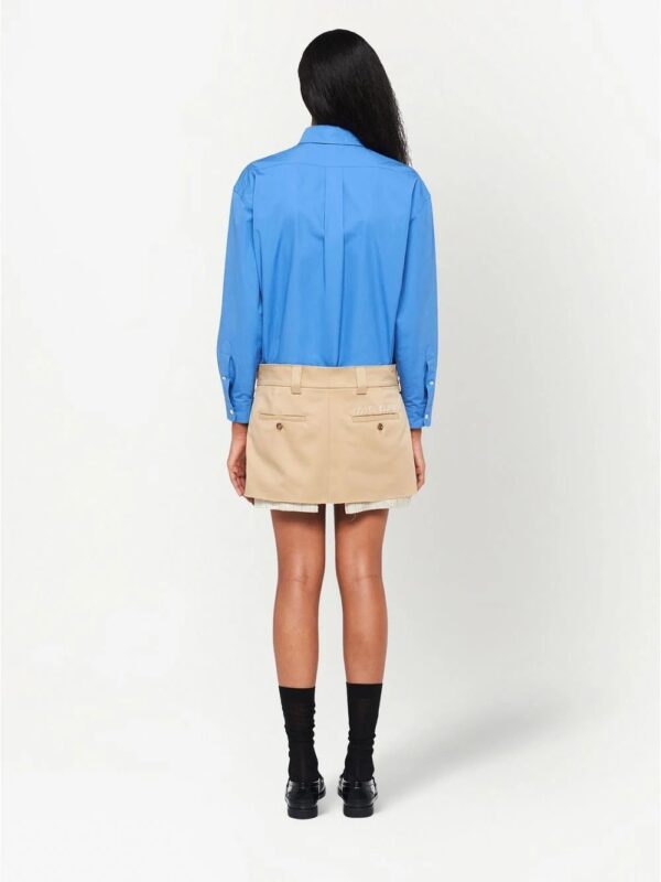 Miu Miu  embroidered-logo chino miniskirt - Image 4