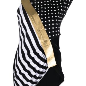 Balmain mix-print asymmetric top