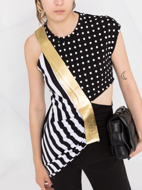 Balmain mix-print asymmetric top - Image 5