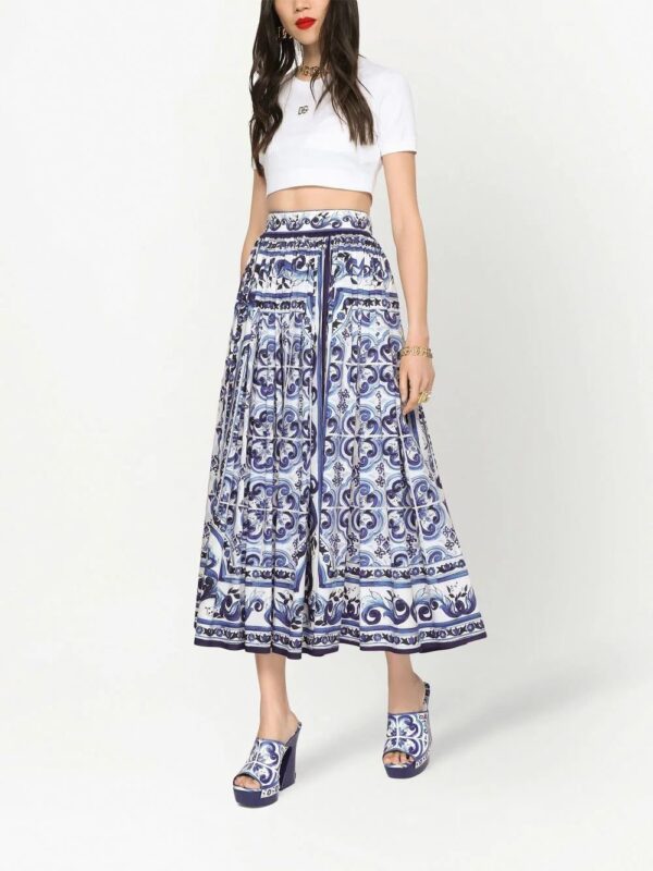 Dolce & Gabbana  Majolica-print pleated maxi skirt - Image 3