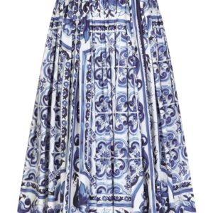 Dolce & Gabbana  Majolica-print pleated maxi skirt
