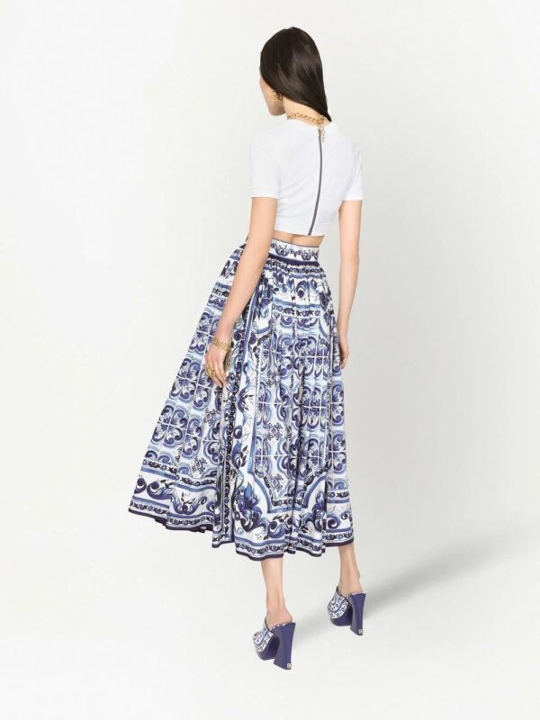 Dolce & Gabbana  Majolica-print pleated maxi skirt - Image 4