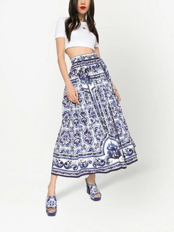 Dolce & Gabbana  Majolica-print pleated maxi skirt - Image 2