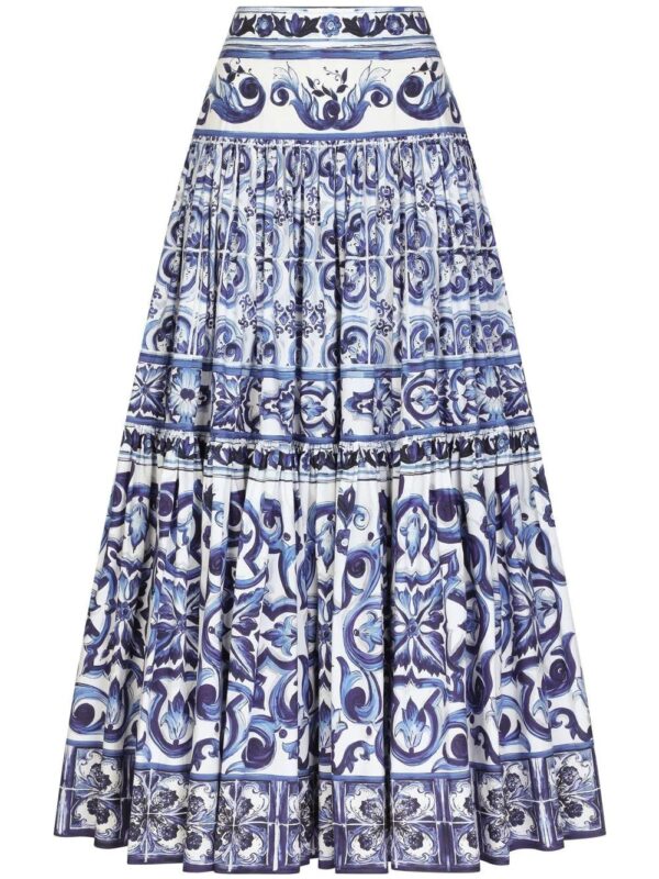 Dolce & Gabbana  Majolica-print A-line maxi skirt