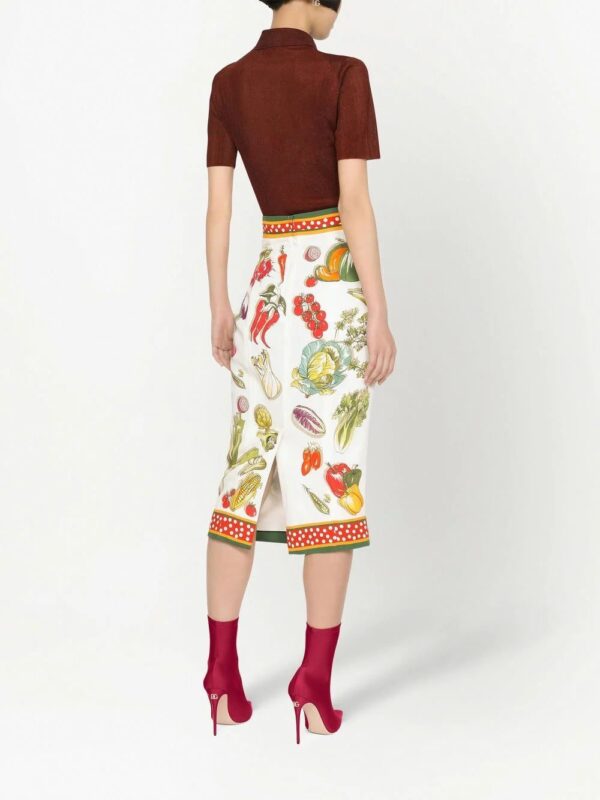 Dolce & Gabbana  vegetable-print pencil skirt - Image 3