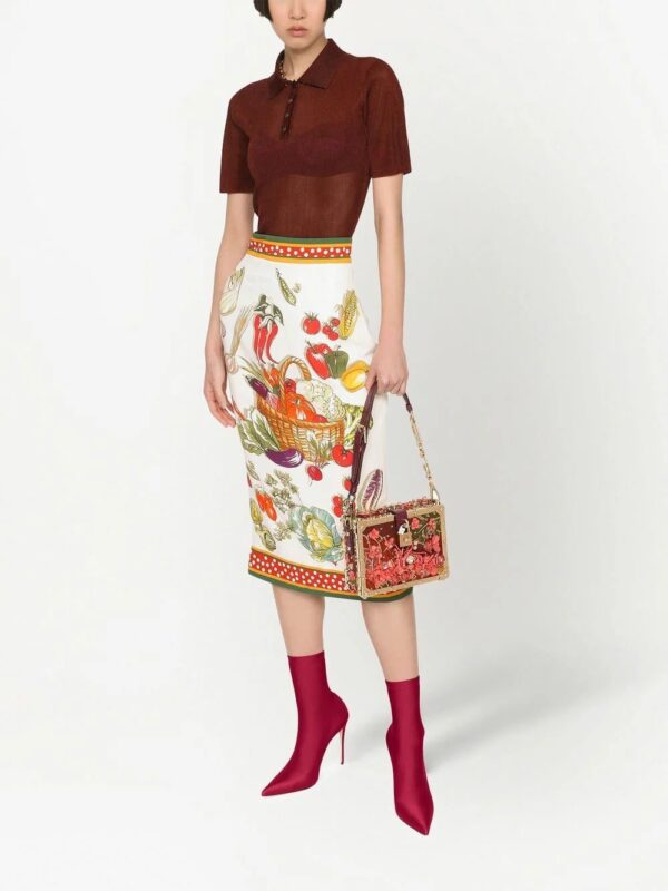 Dolce & Gabbana  vegetable-print pencil skirt - Image 2