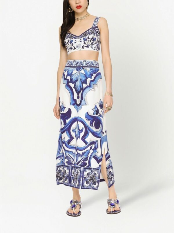 Dolce & Gabbana  Majolica-print maxi skirt - Image 3