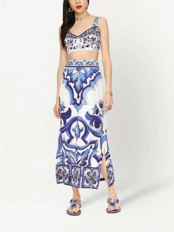 Dolce & Gabbana  Majolica-print maxi skirt - Image 3
