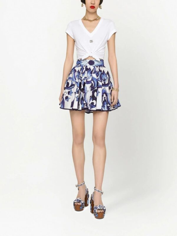 Dolce & Gabbana  Majolica-print A-line mini skirt - Image 3