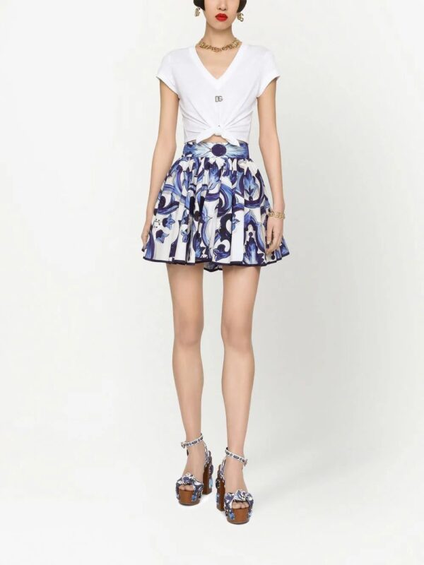Dolce & Gabbana  Majolica-print A-line skirt - Image 3