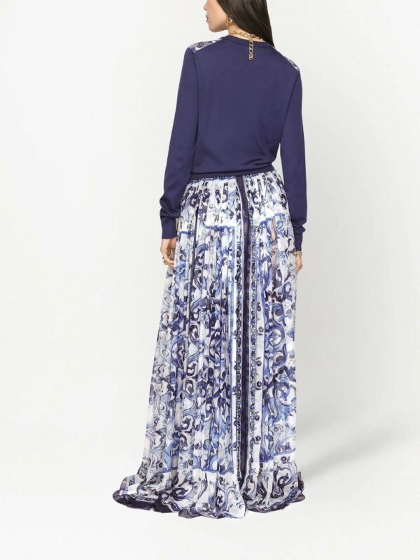 Dolce & Gabbana  Majolica-print silk floor-length skirt - Image 4