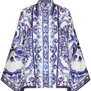 Dolce & Gabbana Majolica-print batwing-sleeve shirt