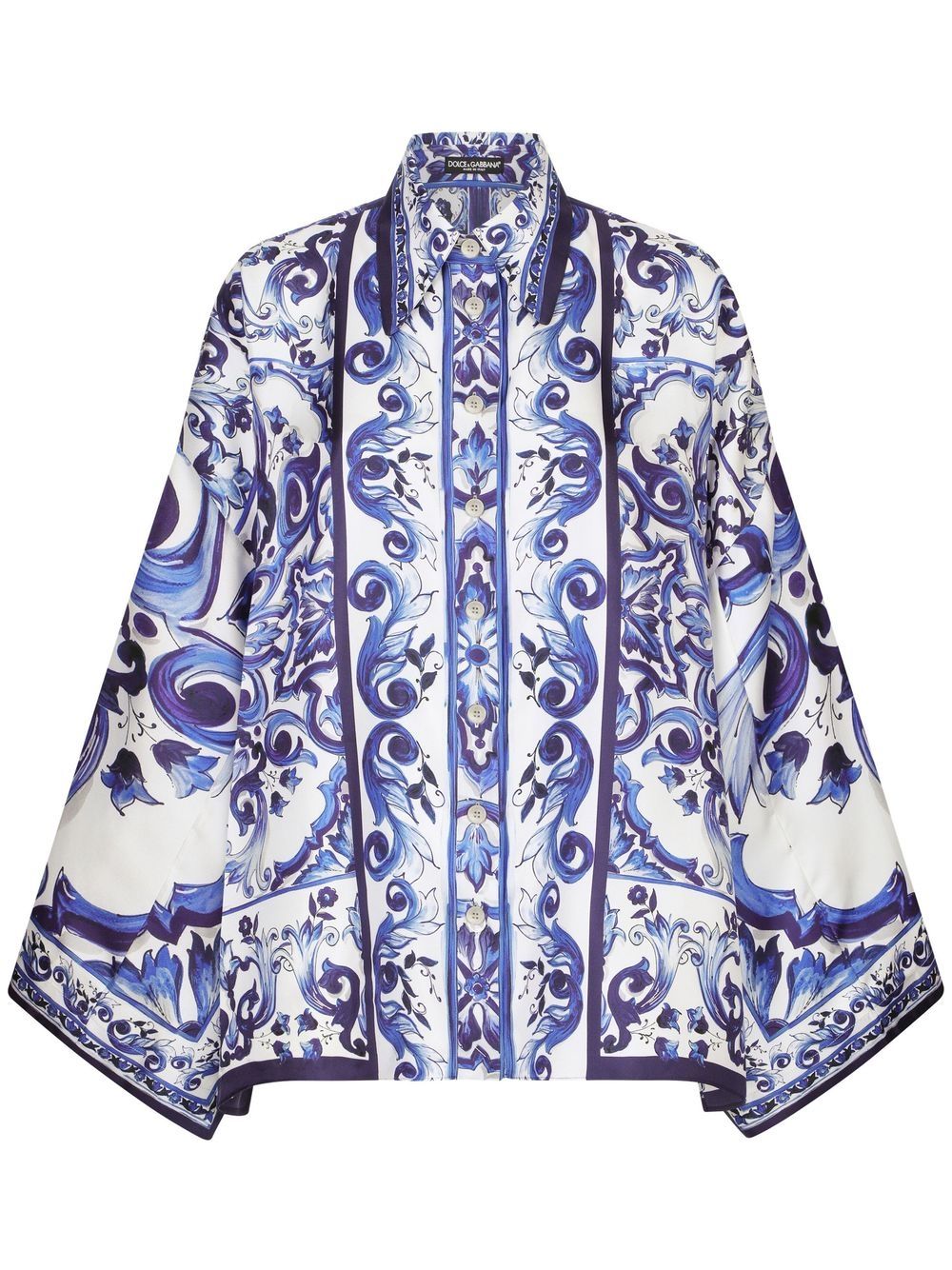 Dolce & Gabbana Majolica-print batwing-sleeve shirt