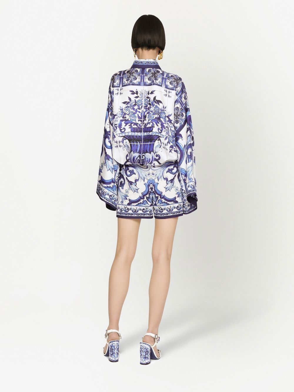 Dolce & Gabbana Majolica-print batwing-sleeve shirt - Image 4