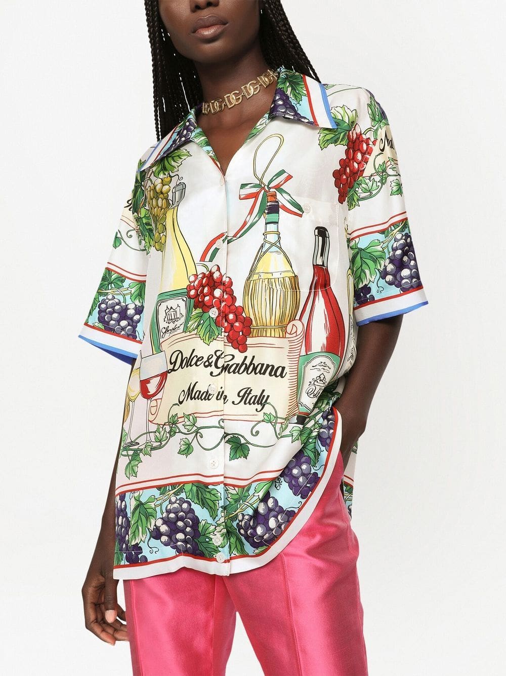 Dolce & Gabbana graphic-print silk-twill shirt - Image 3