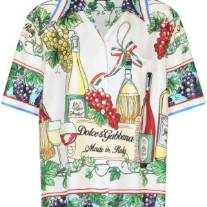 Dolce & Gabbana graphic-print silk-twill shirt