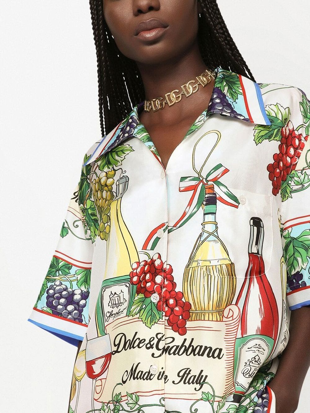 Dolce & Gabbana graphic-print silk-twill shirt - Image 5