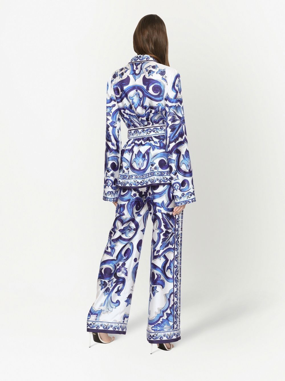 Dolce & Gabbana Majolica-print silk pajama shirt - Image 4