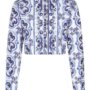 Dolce & Gabbana Majolica-print cropped shirt