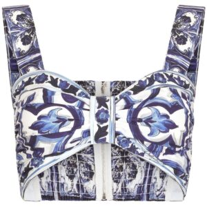 Dolce & Gabbana Majolica-print bralette top