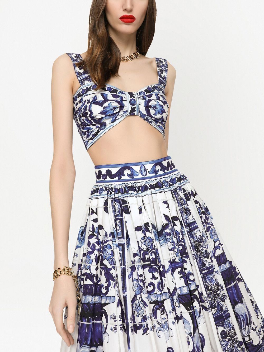 Dolce & Gabbana Majolica-print bralette top - Image 5