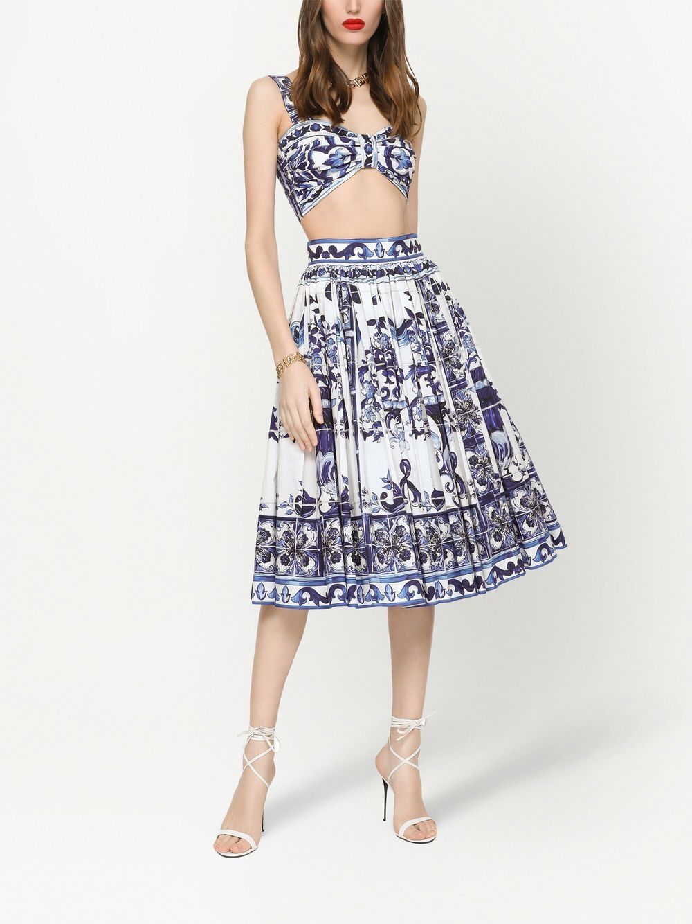 Dolce & Gabbana Majolica-print bralette top - Image 3