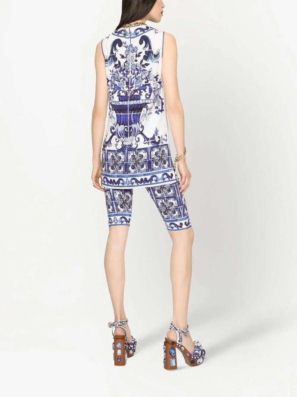 Dolce & Gabbana Majolica-print longline tank top - Image 4