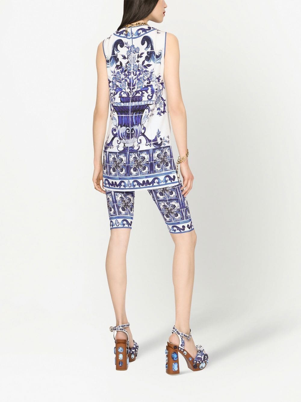 Dolce & Gabbana Majolica-print longline tank top - Image 4