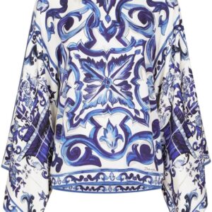 Dolce & Gabbana Majolica-print silk blouse