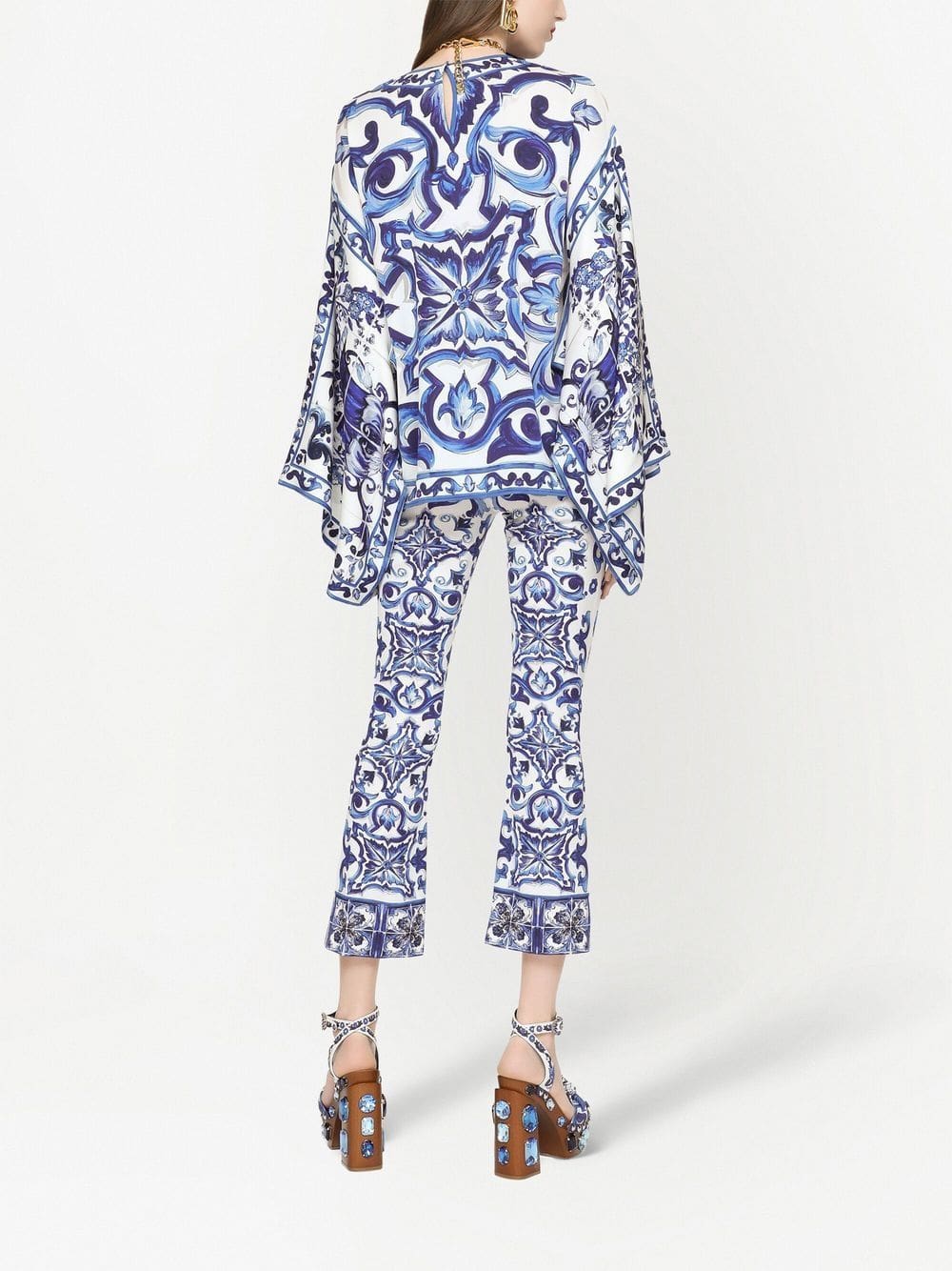 Dolce & Gabbana Majolica-print silk blouse - Image 4