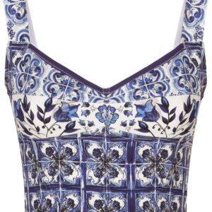 Dolce & Gabbana Majolica-print corset top