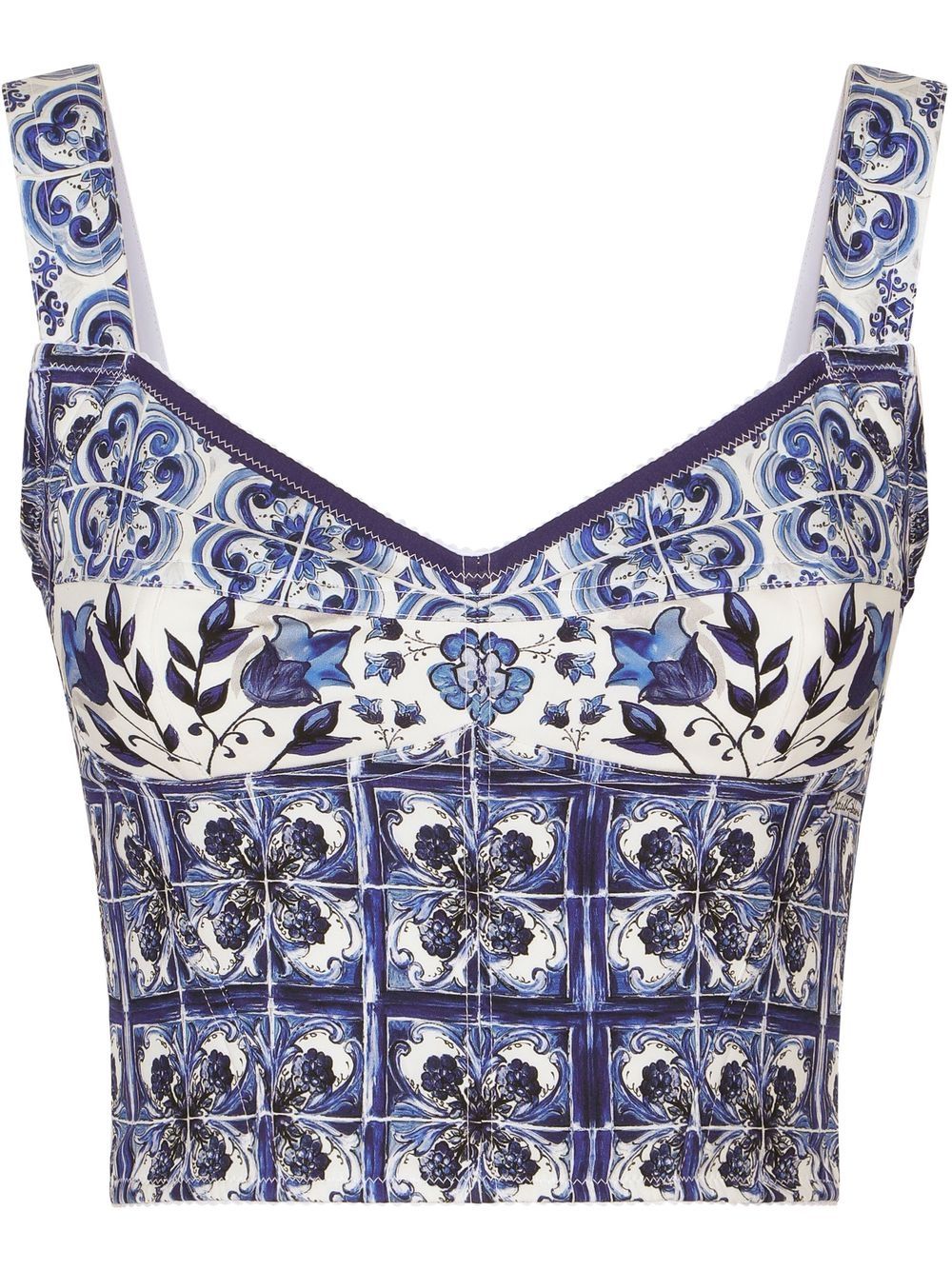 Dolce & Gabbana Majolica-print corset top