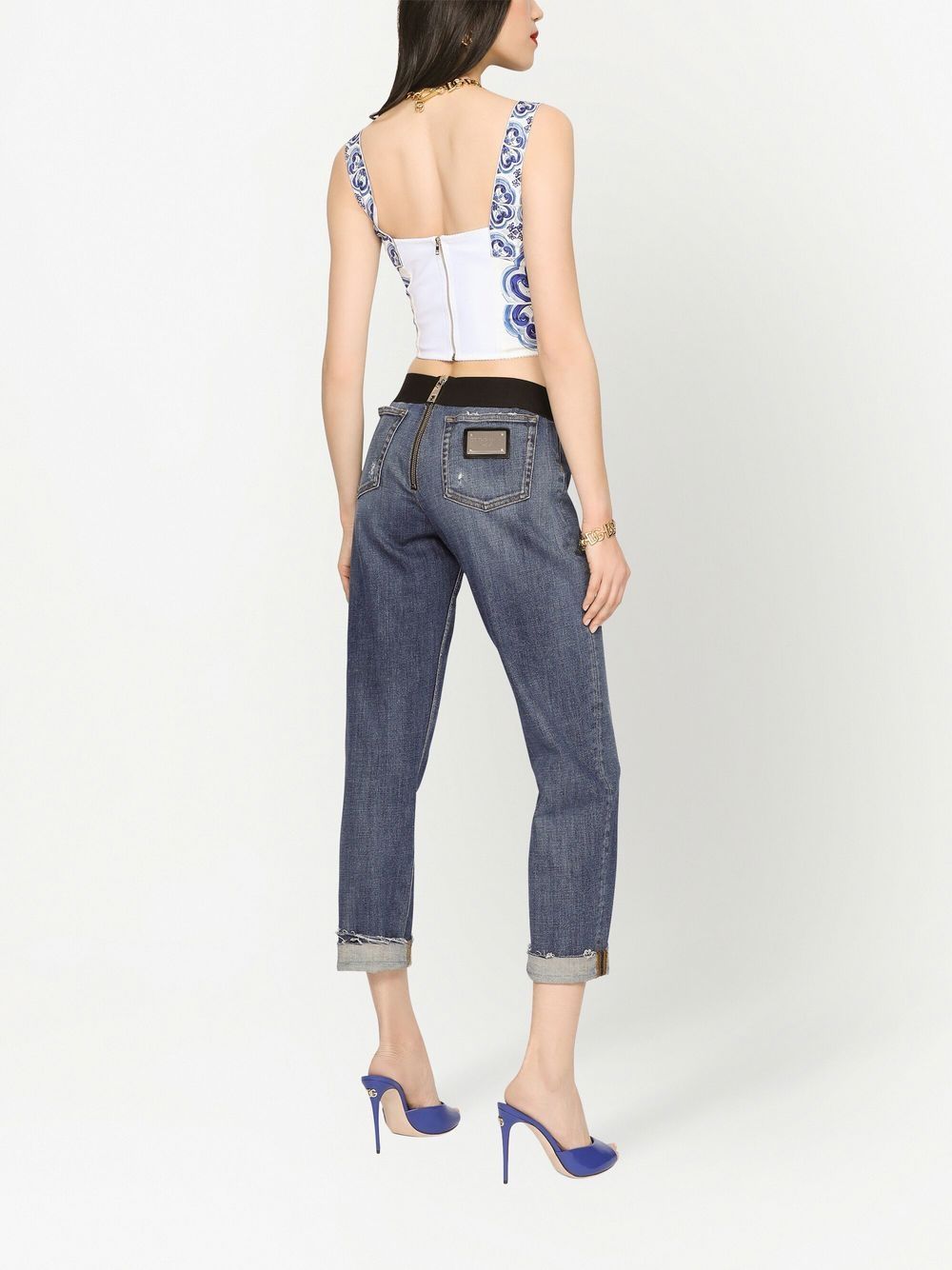 Dolce & Gabbana Majolica-print corset top - Image 4