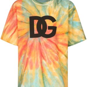 Dolce & Gabbana tie-dye logo-print technical T-shirt
