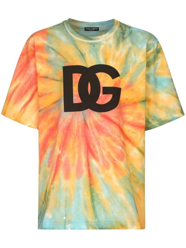 Dolce & Gabbana  tie-dye logo-print technical T-shirt