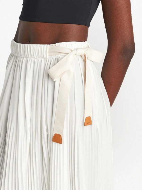 Prada  pleated silk crepe midi skirt - Image 4