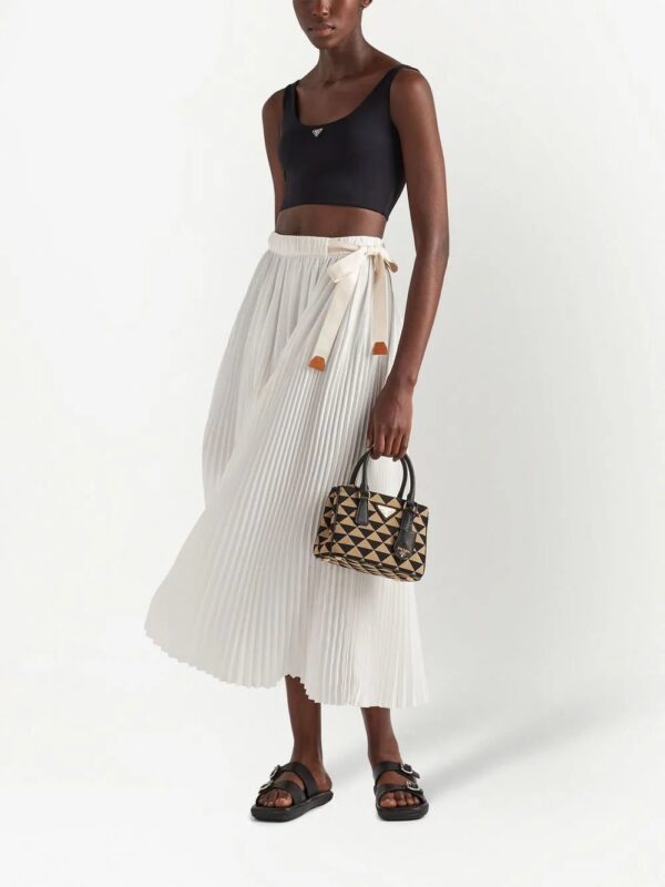 Prada  pleated silk crepe midi skirt - Image 2
