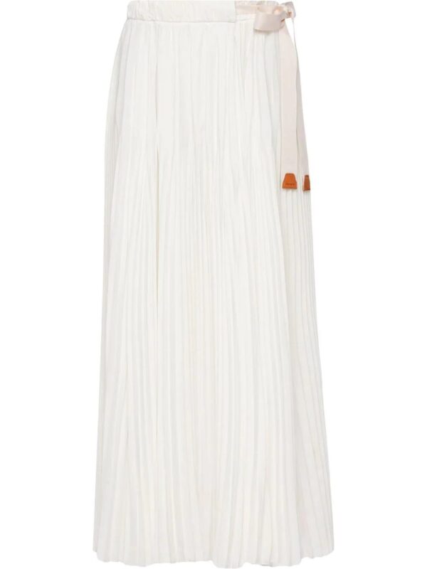 Prada  pleated silk crepe midi skirt